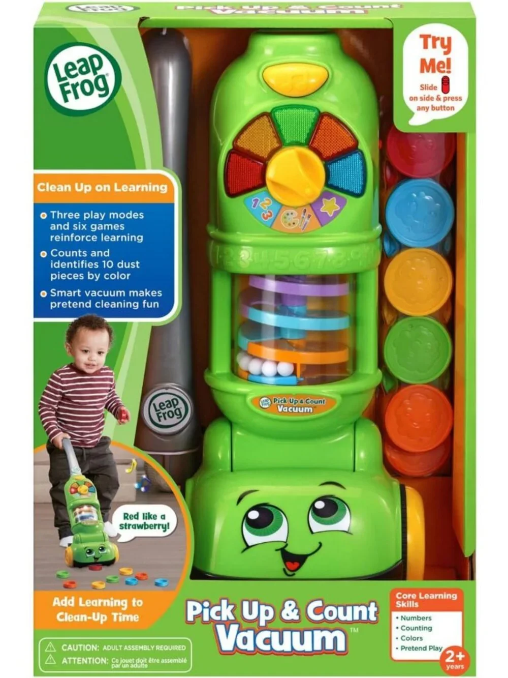 Kids' Educational Vacuum Toy - Leap and Count Fun, Green Learning Playset